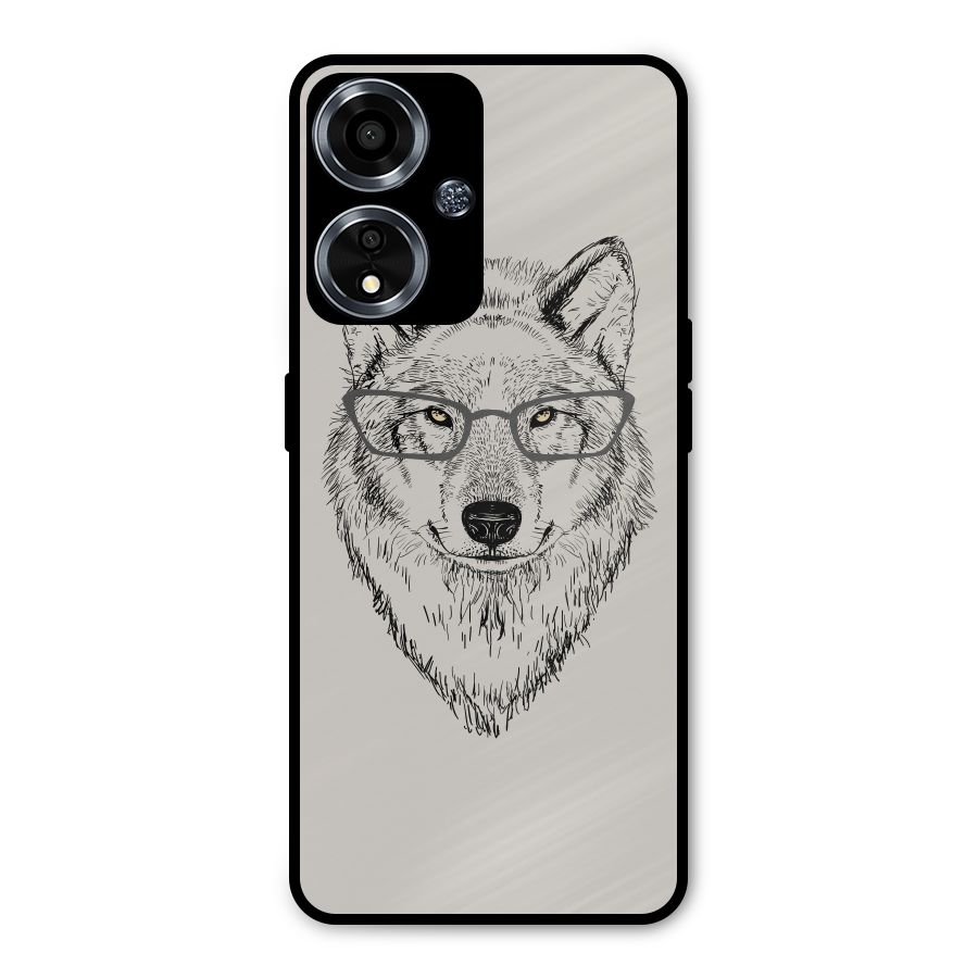 Nerdy Wolf Metal Back Case for Oppo A59