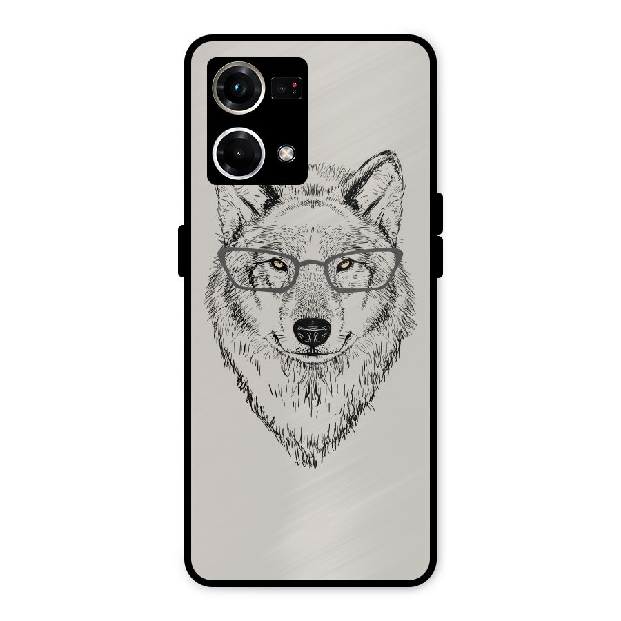 Nerdy Wolf Metal Back Case for Oppo F21s Pro 4G