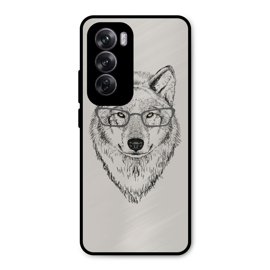 Nerdy Wolf Metal Back Case for Oppo Reno12 Pro