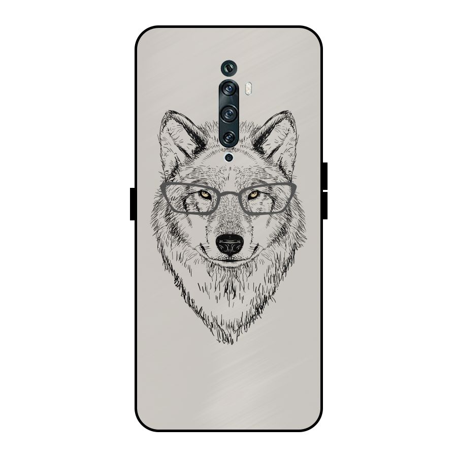 Nerdy Wolf Metal Back Case for Oppo Reno2 Z