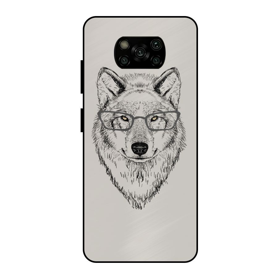 Nerdy Wolf Metal Back Case for Poco X3