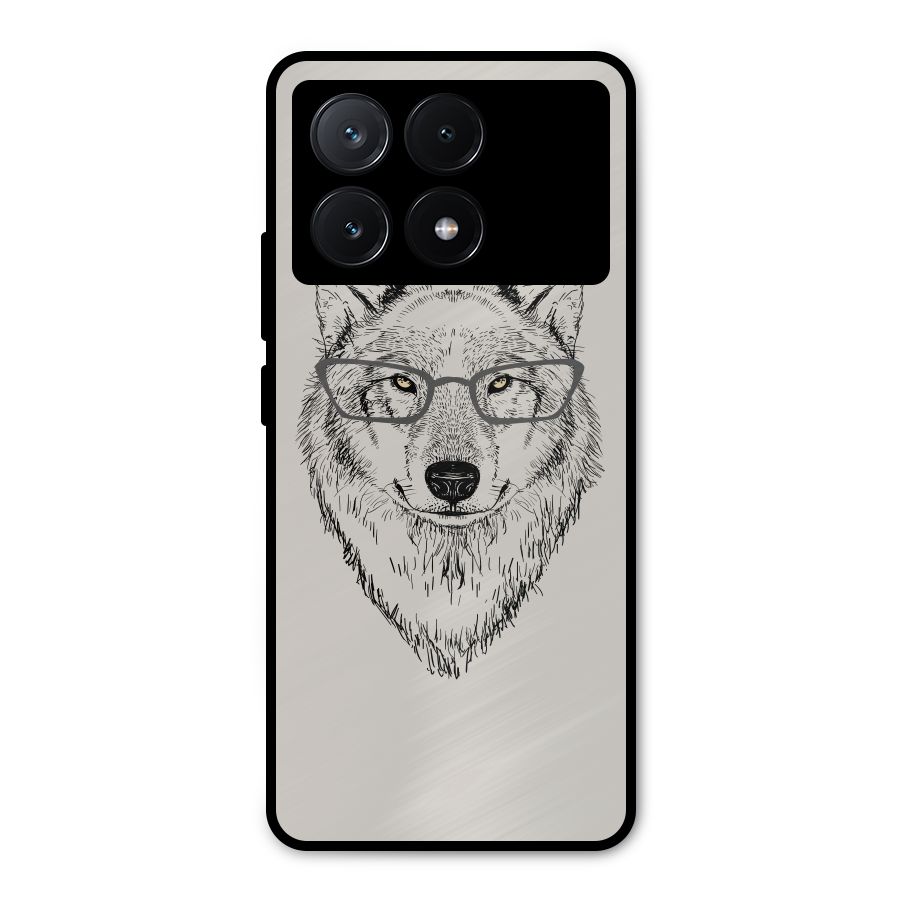 Nerdy Wolf Metal Back Case for Poco X6 Pro