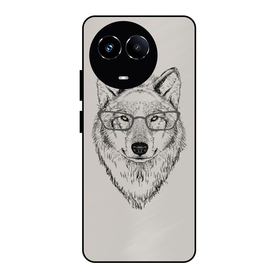 Nerdy Wolf Metal Back Case for Realme 11X