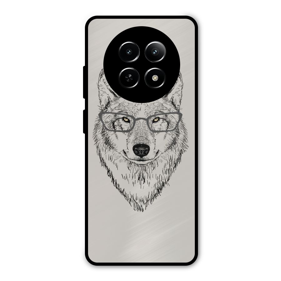 Nerdy Wolf Metal Back Case for Realme 12x 5G