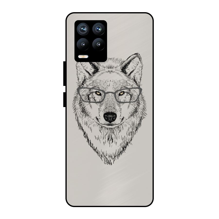Nerdy Wolf Metal Back Case for Realme 8 Pro