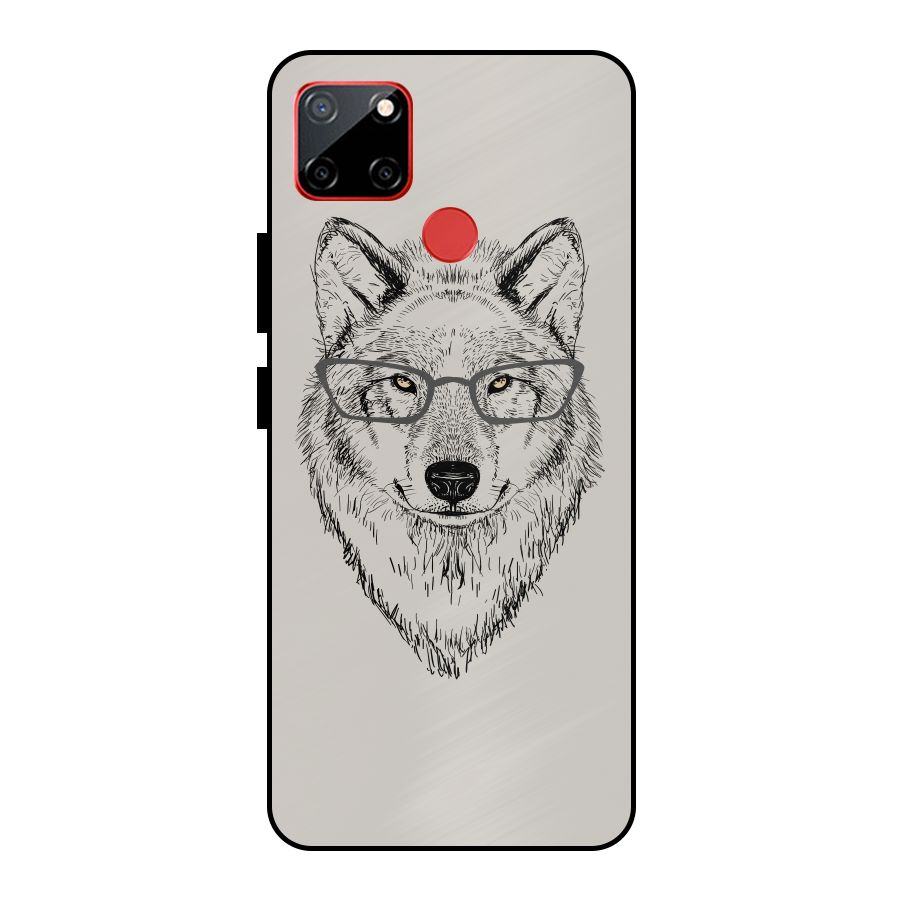 Nerdy Wolf Metal Back Case for Realme C12