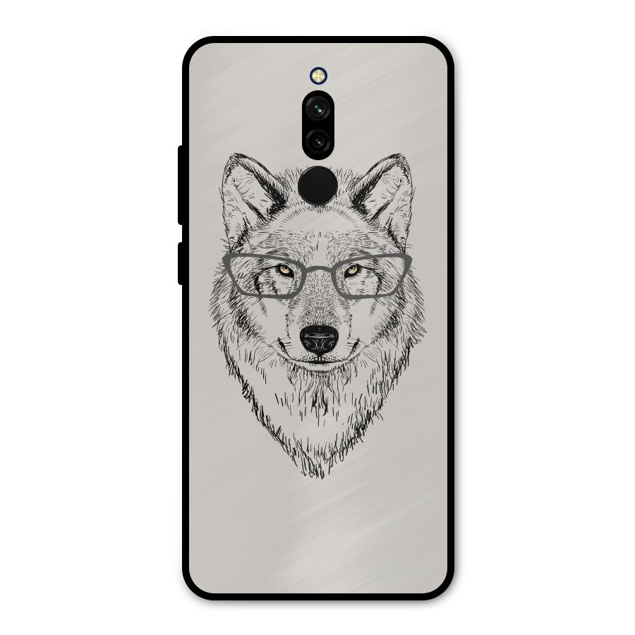 Nerdy Wolf Metal Back Case for Redmi 8