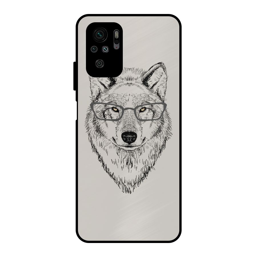 Nerdy Wolf Metal Back Case for Redmi Note 10S