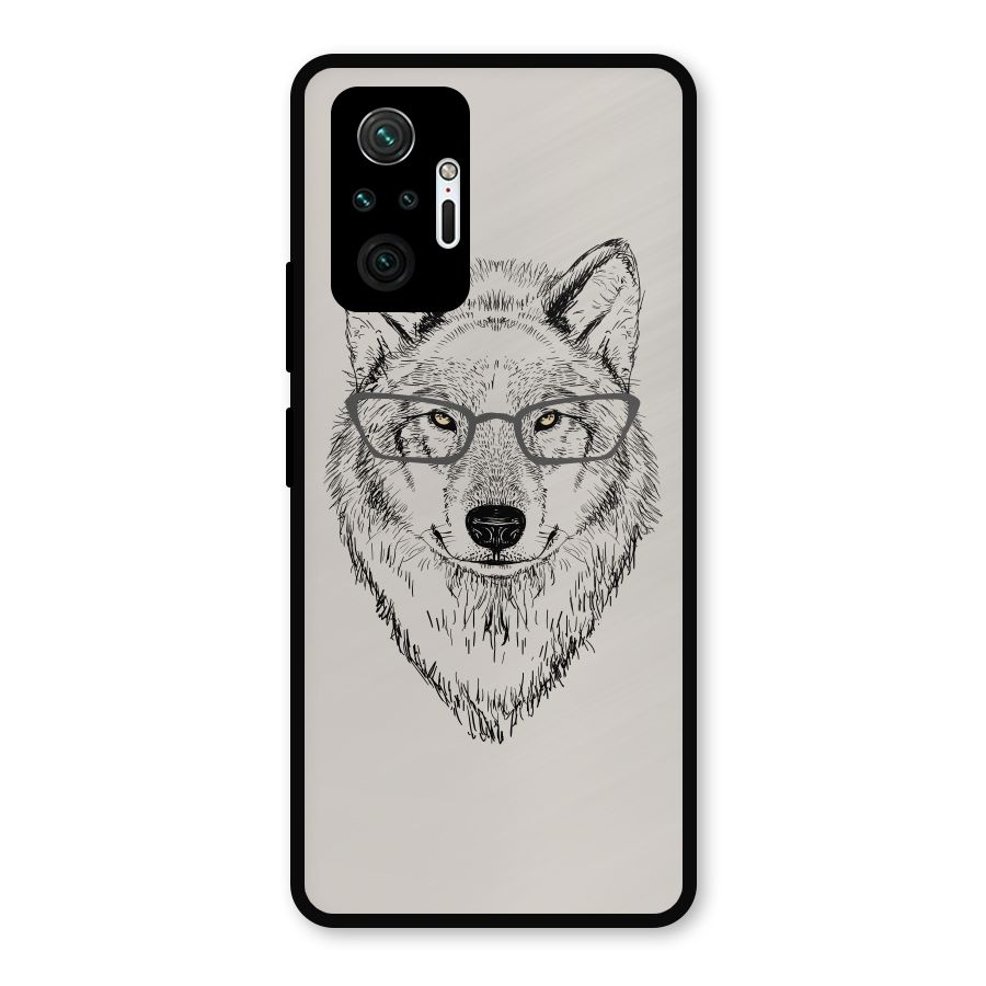 Nerdy Wolf Metal Back Case for Redmi Note 10 Pro Max