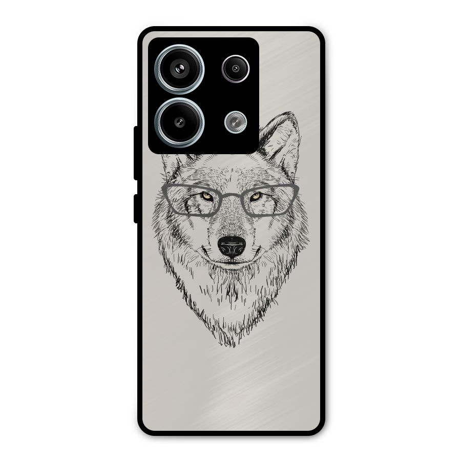 Nerdy Wolf Metal Back Case for Redmi Note 13 Pro 5G