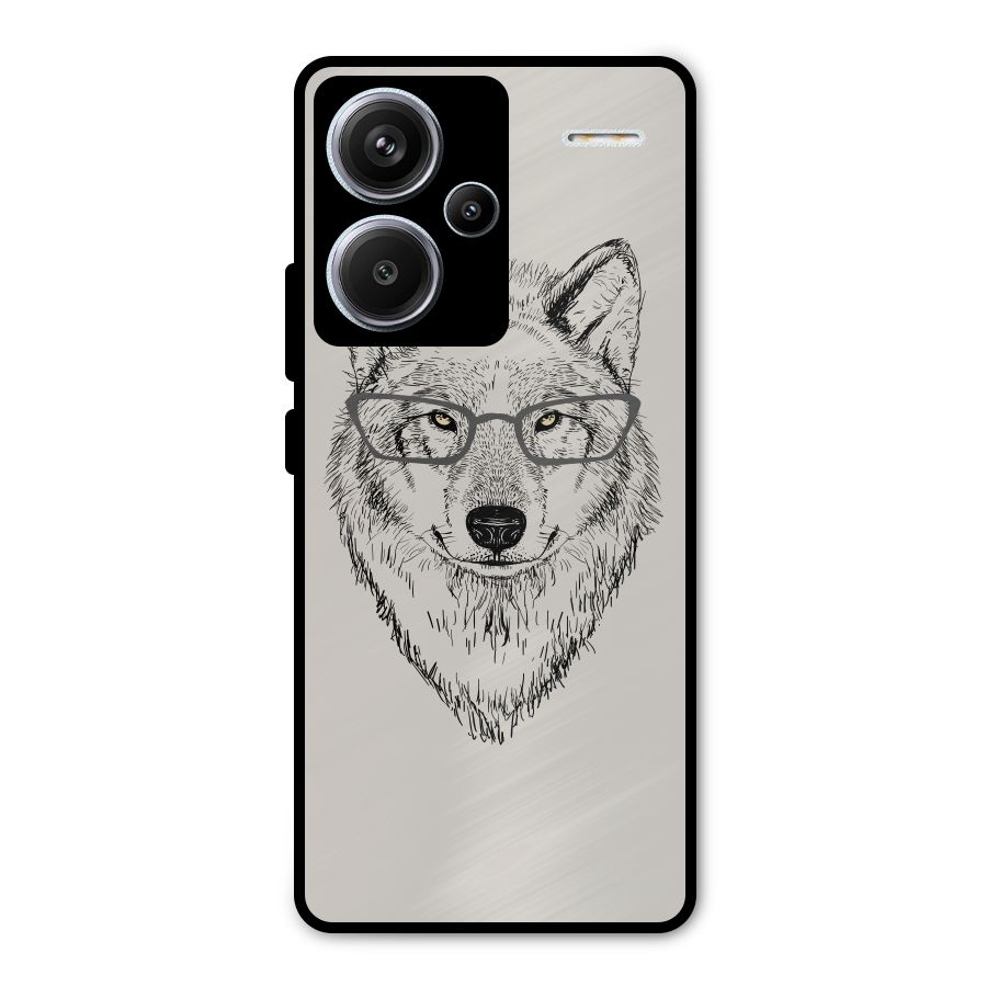 Nerdy Wolf Metal Back Case for Redmi Note 13 Pro Plus
