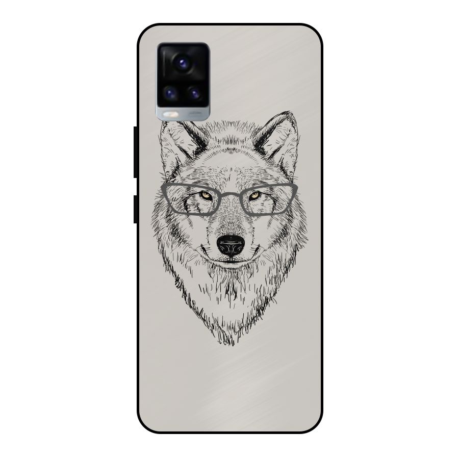 Nerdy Wolf Metal Back Case for Vivo V20 2021