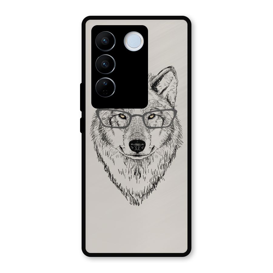Nerdy Wolf Metal Back Case for Vivo V27
