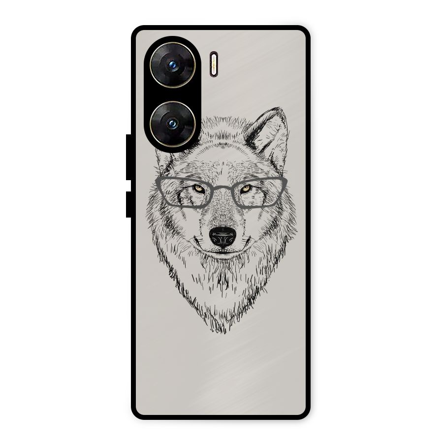 Nerdy Wolf Metal Back Case for Vivo V29e
