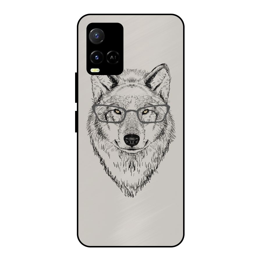 Nerdy Wolf Metal Back Case for Vivo Y21T