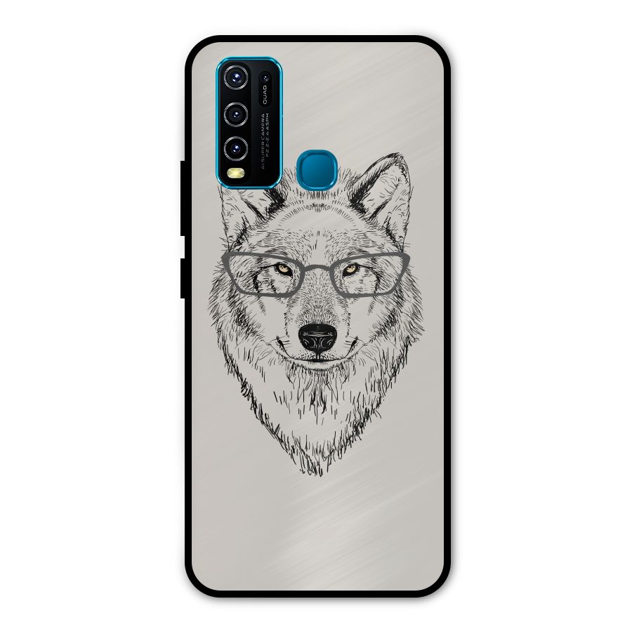 Nerdy Wolf Metal Back Case for Vivo Y30