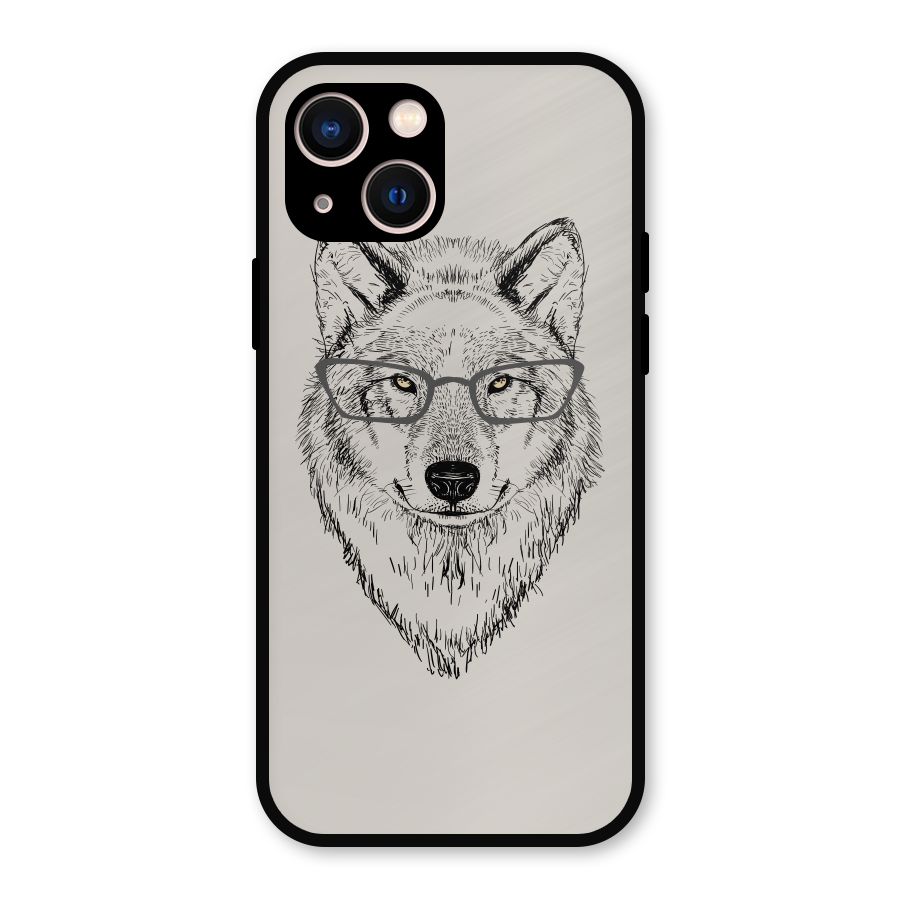 Nerdy Wolf Metal Back Case for iPhone 13