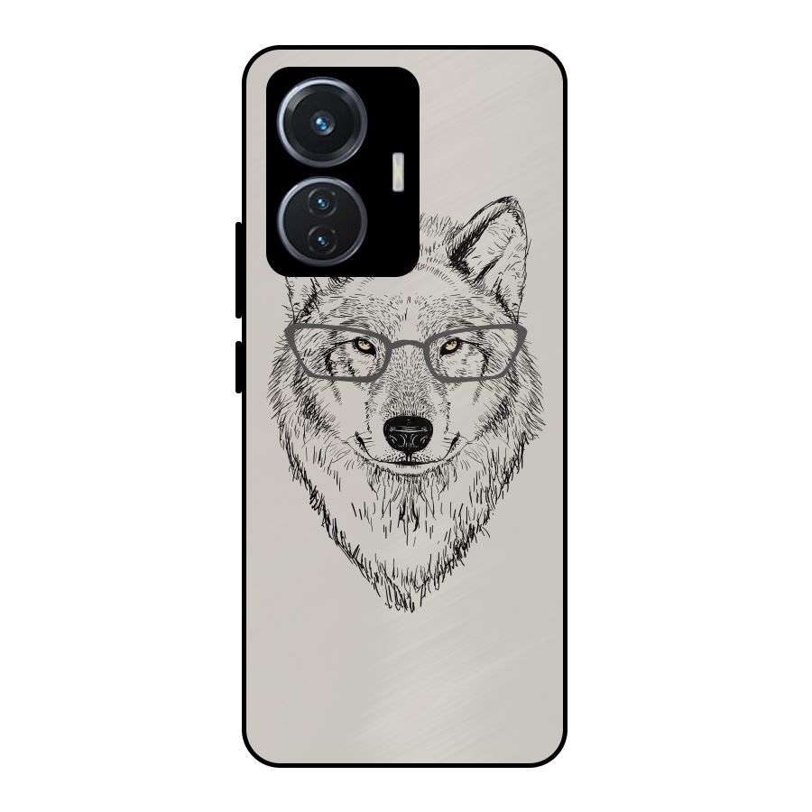 Nerdy Wolf Metal Back Case for iQOO Z6 44W