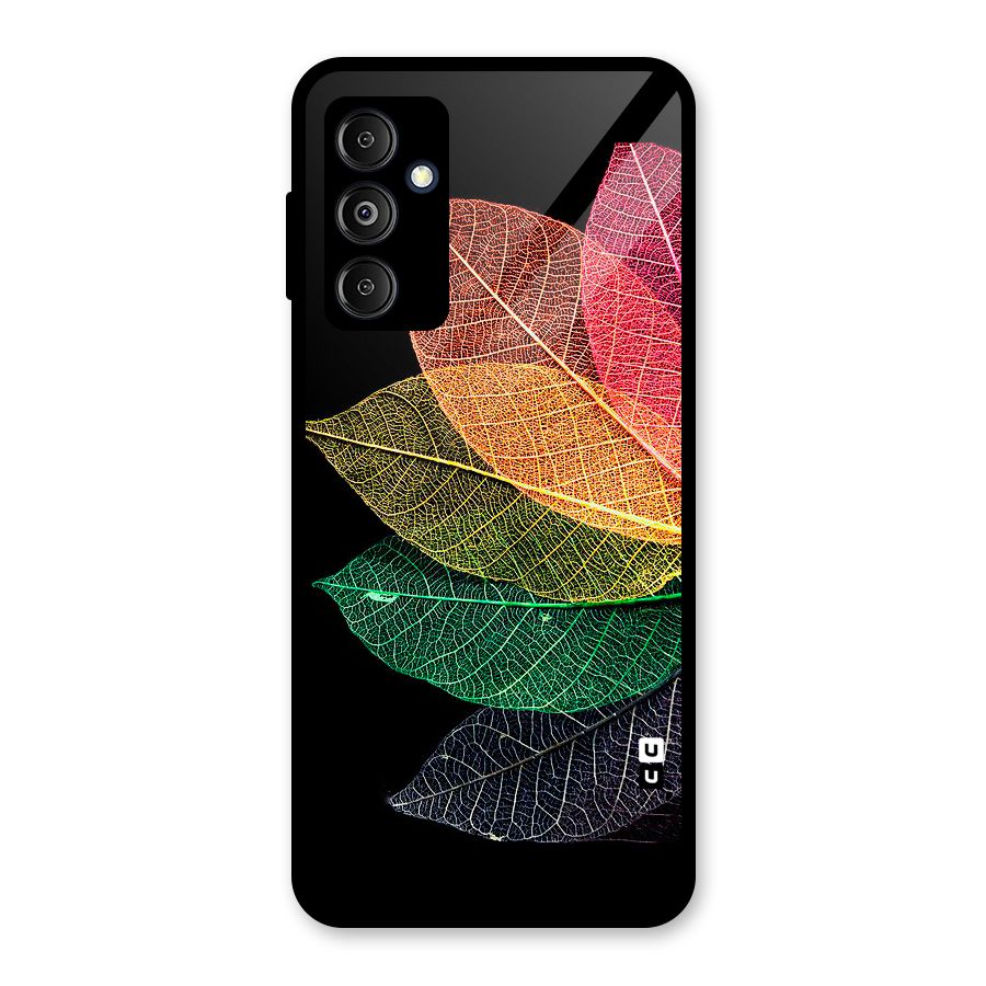 Net Leaf Color Design Glass Back Case for Galaxy M14 5G