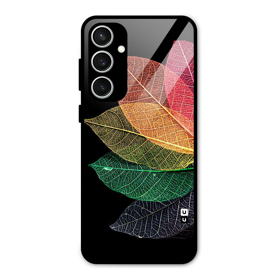 Net Leaf Color Design Glass Back Case for Galaxy S23 FE