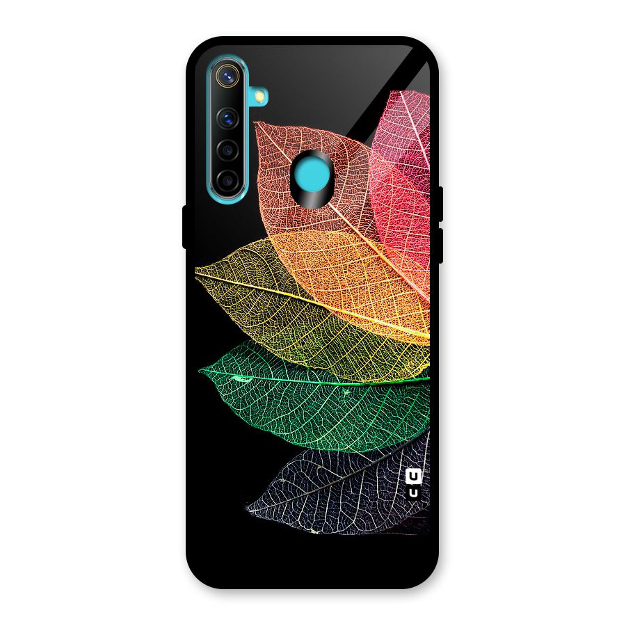 Net Leaf Color Design Glass Back Case for Realme 5