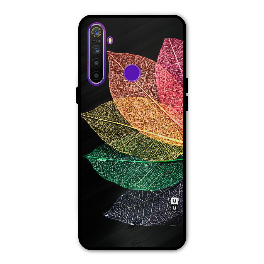 Net Leaf Color Design Glass Back Case for Realme 5s