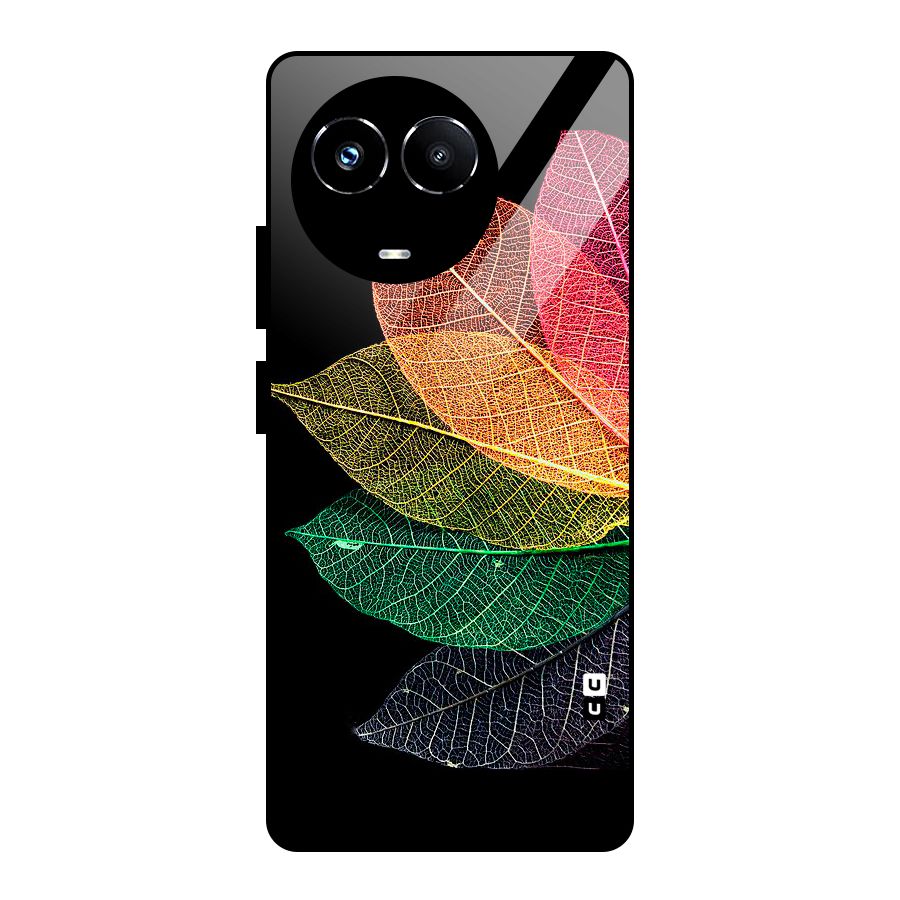 Net Leaf Color Design Glass Back Case for Realme Narzo 60X