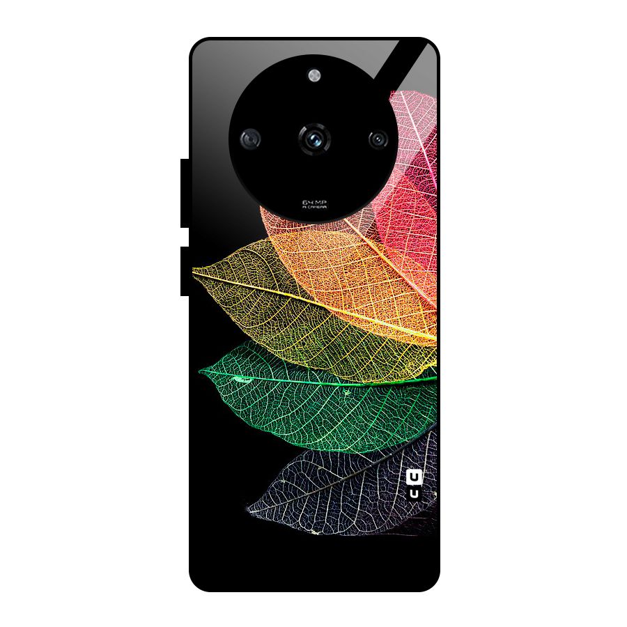 Net Leaf Color Design Glass Back Case for Realme Narzo 60 5G