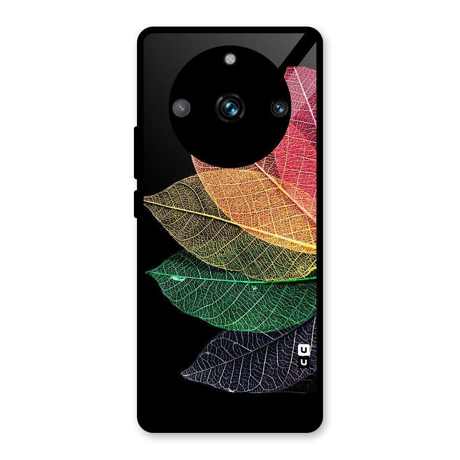 Net Leaf Color Design Glass Back Case for Realme Narzo 60 Pro