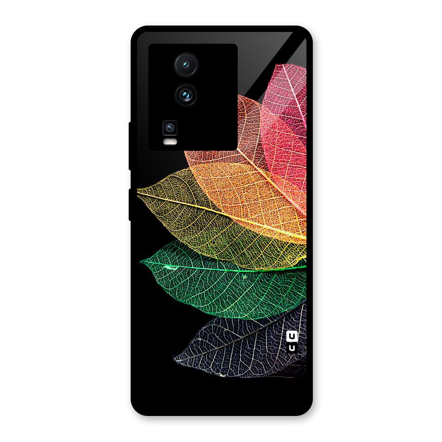 Net Leaf Color Design Glass Back Case for Vivo iQOO Neo 7 Pro