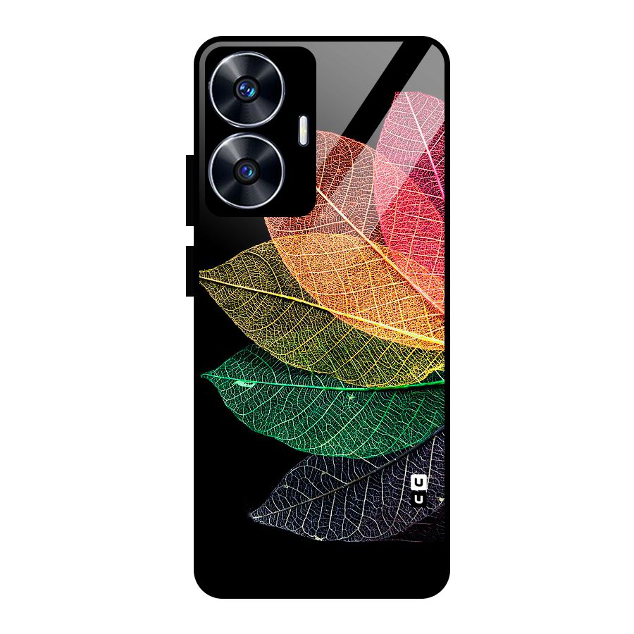 Net Leaf Color Design Glass Back Case for realme C55