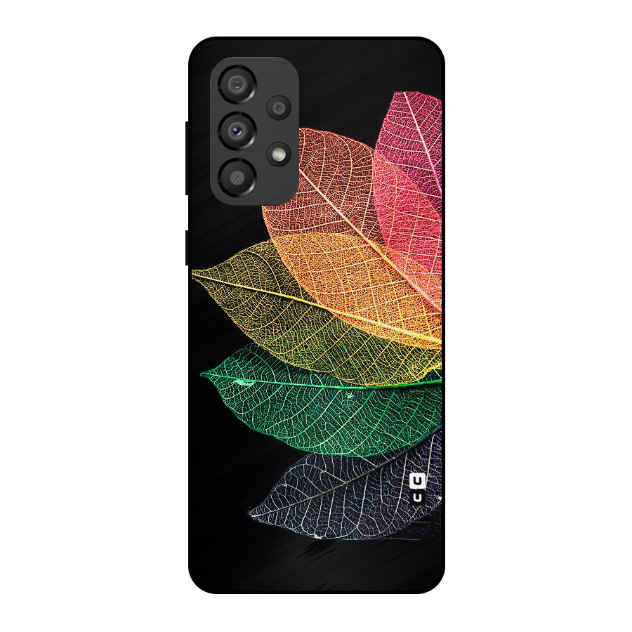 Net Leaf Color Design Metal Back Case for Galaxy A33 5G