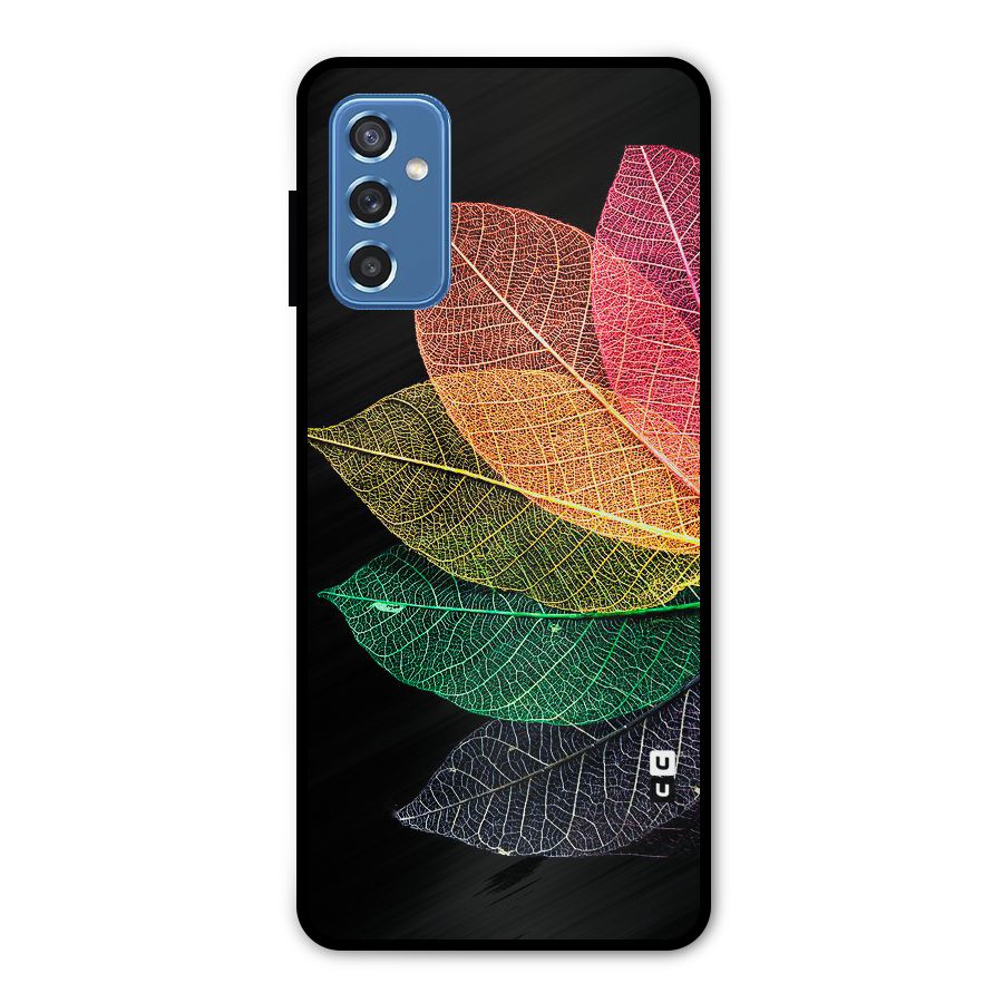 Net Leaf Color Design Metal Back Case for Galaxy M52 5G