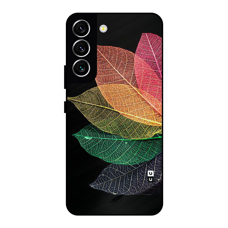 Net Leaf Color Design Metal Back Case for Galaxy S22 5G