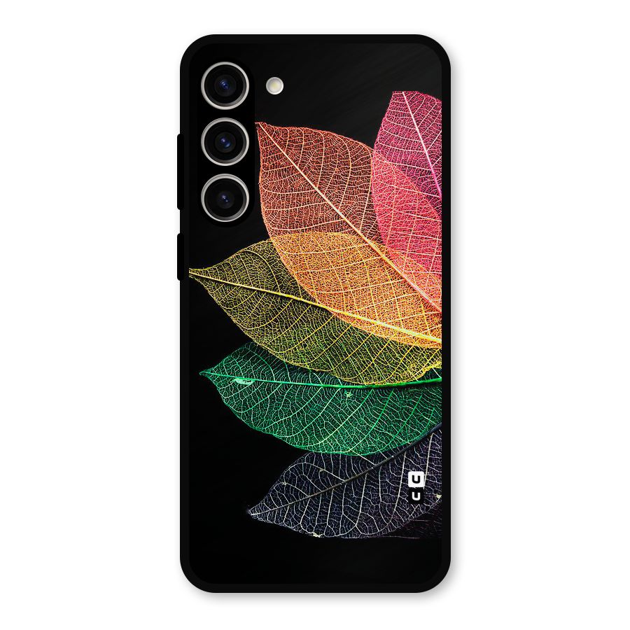 Net Leaf Color Design Metal Back Case for Galaxy S23 Plus