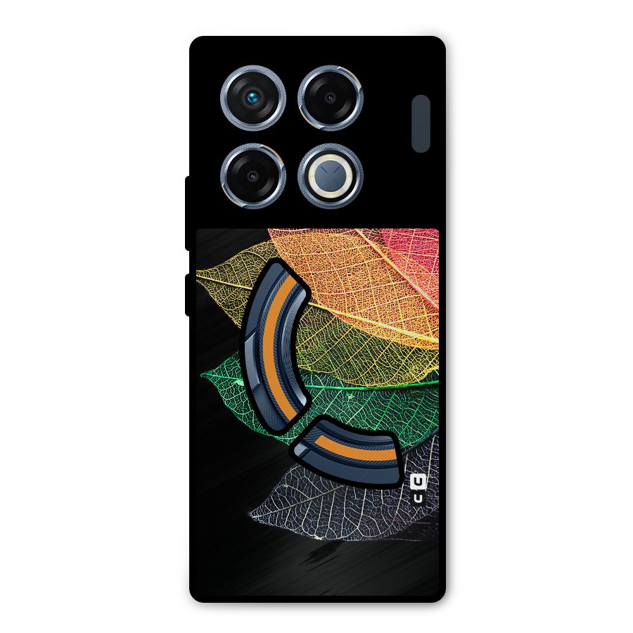 Net Leaf Color Design Metal Back Case for Infinix GT 20 Pro