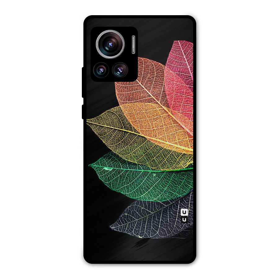 Net Leaf Color Design Metal Back Case for Motorola Edge 30 Ultra