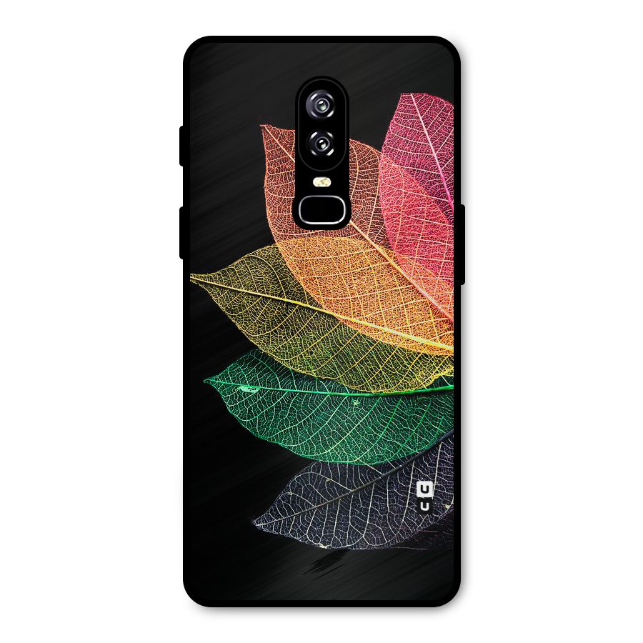 Net Leaf Color Design Metal Back Case for OnePlus 6