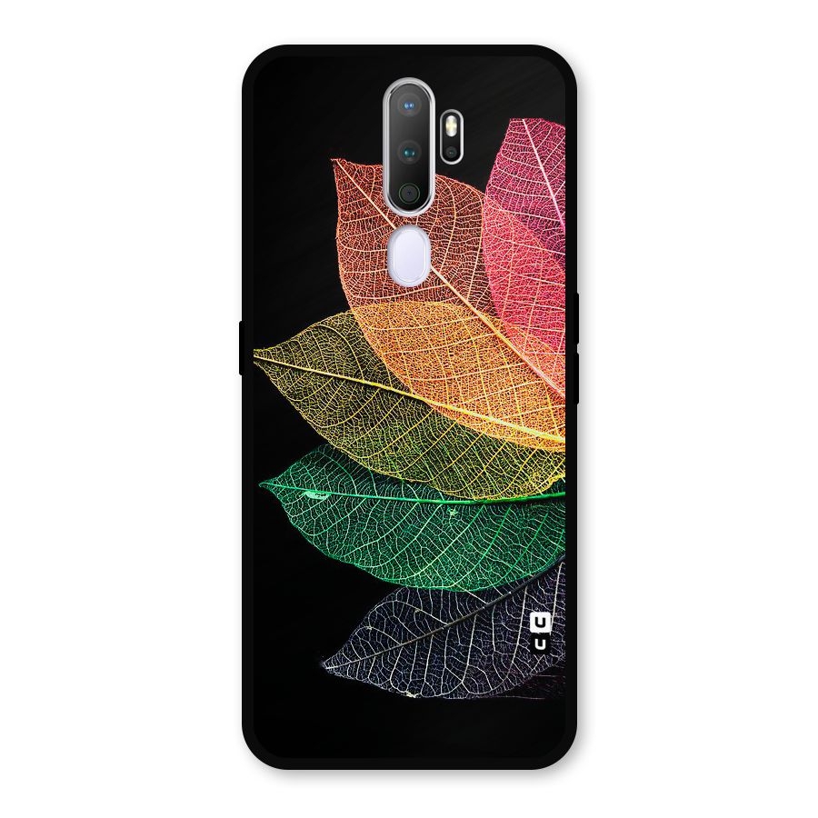 Net Leaf Color Design Metal Back Case for Oppo A5 (2020)