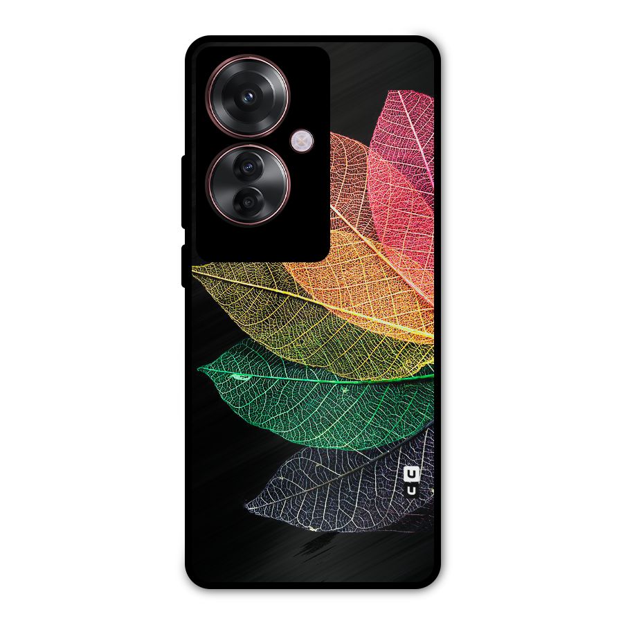 Net Leaf Color Design Metal Back Case for Oppo F25 Pro