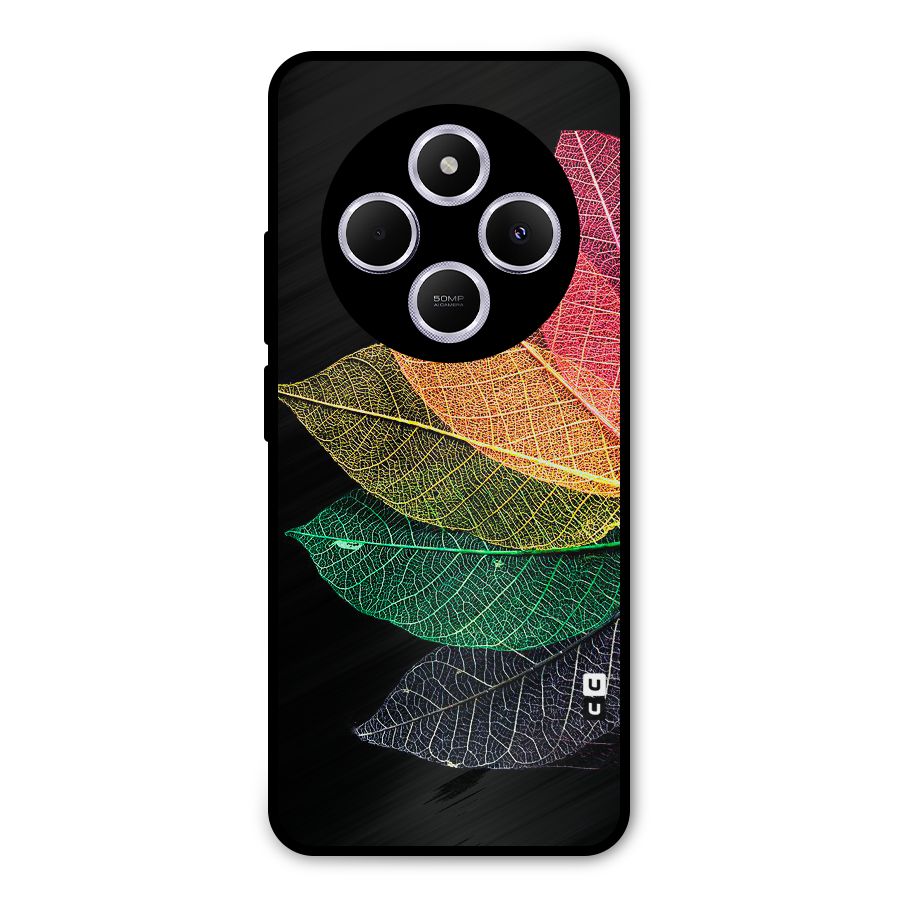 Net Leaf Color Design Metal Back Case for Poco C75 5G