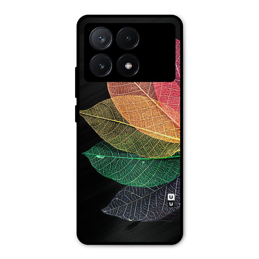Net Leaf Color Design Metal Back Case for Poco X6 Pro