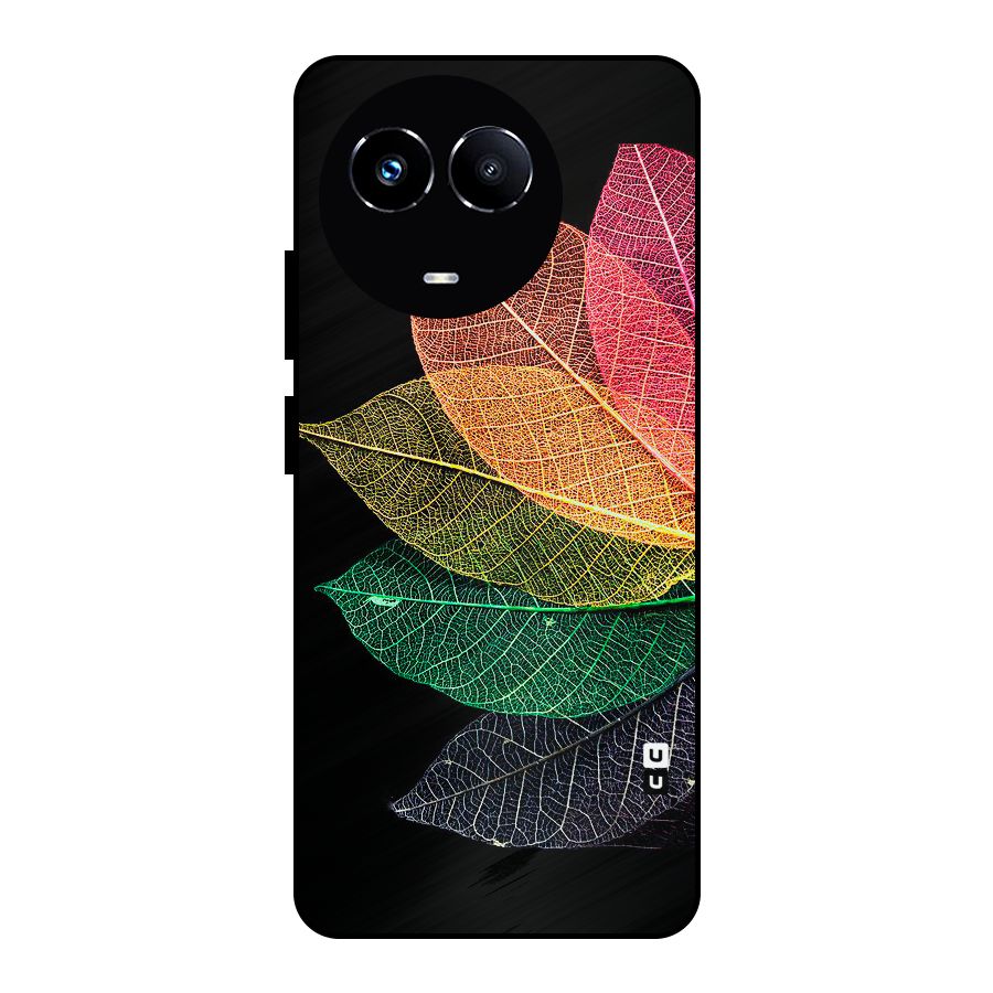 Net Leaf Color Design Metal Back Case for Realme 11X