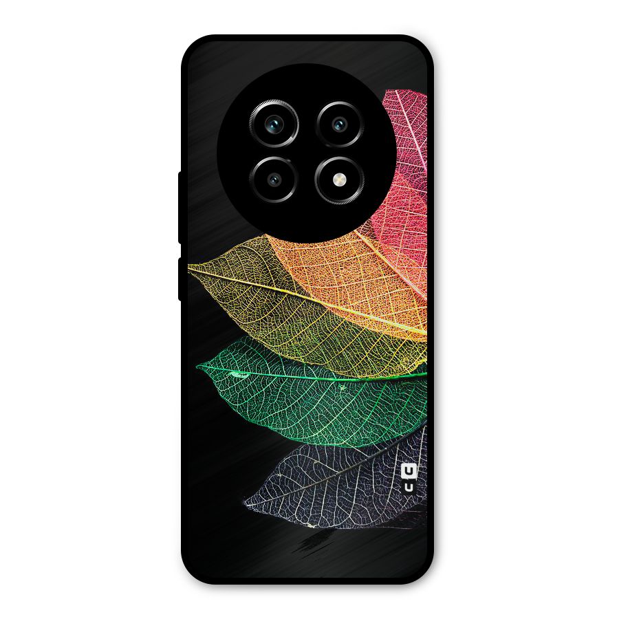 Net Leaf Color Design Metal Back Case for Realme 14 Pro Lite