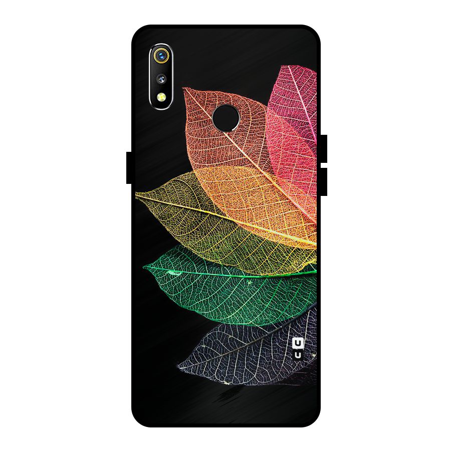 Net Leaf Color Design Metal Back Case for Realme 3