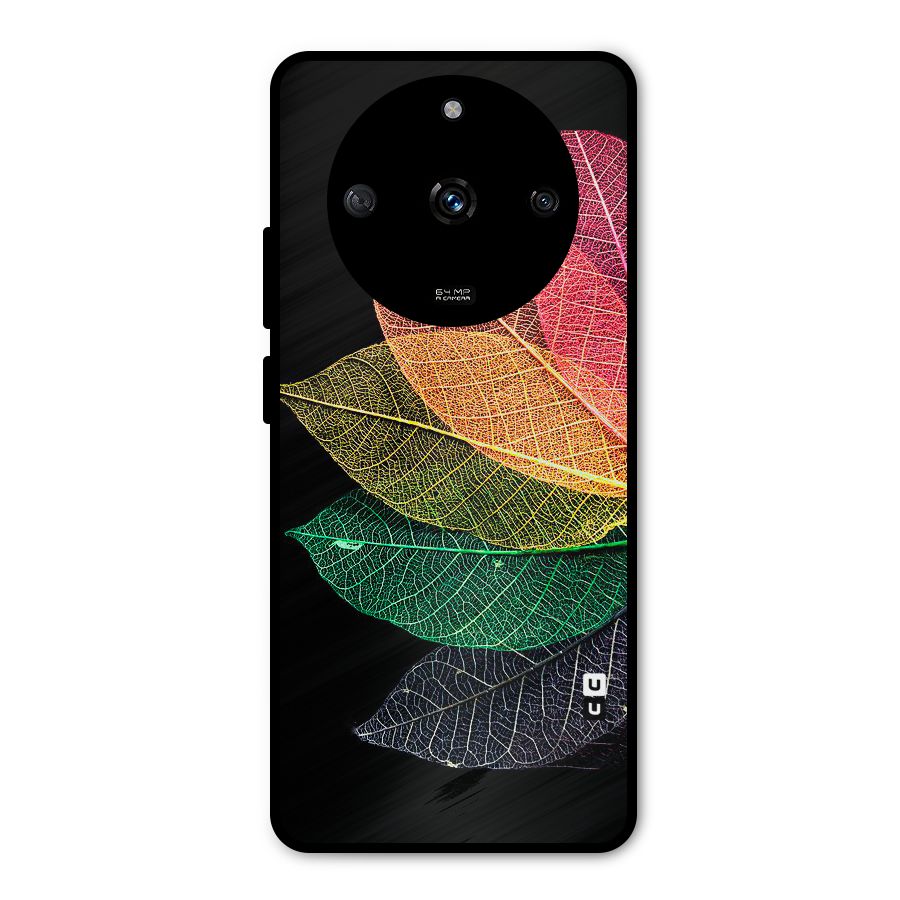 Net Leaf Color Design Metal Back Case for Realme Narzo 60 5G