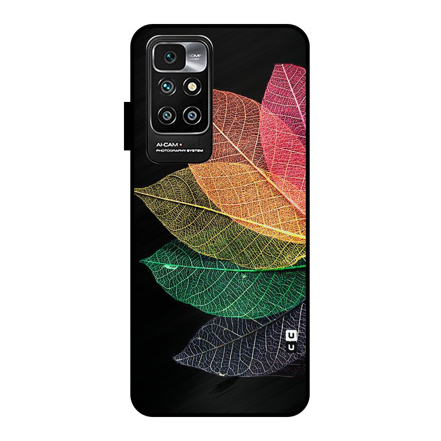 Net Leaf Color Design Metal Back Case for Redmi 10 Prime