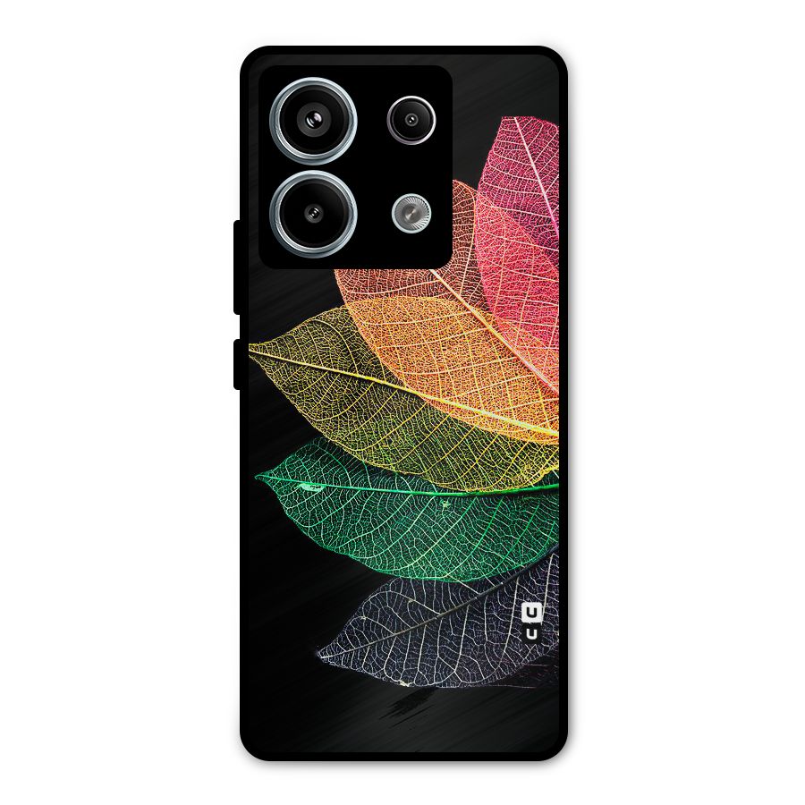 Net Leaf Color Design Metal Back Case for Redmi Note 13 Pro 5G