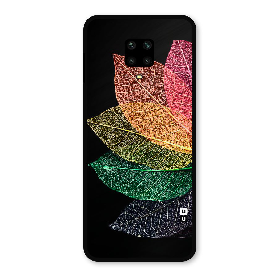 Net Leaf Color Design Metal Back Case for Redmi Note 9 Pro