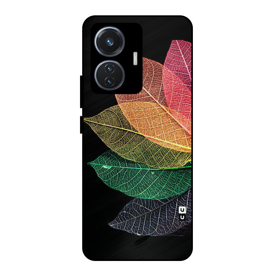 Net Leaf Color Design Metal Back Case for Vivo T1 44W